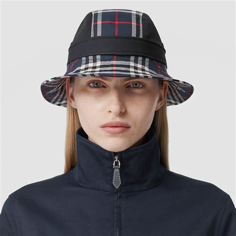 burberry vintage reversible navy bucket hat|vintage check bucket hats.